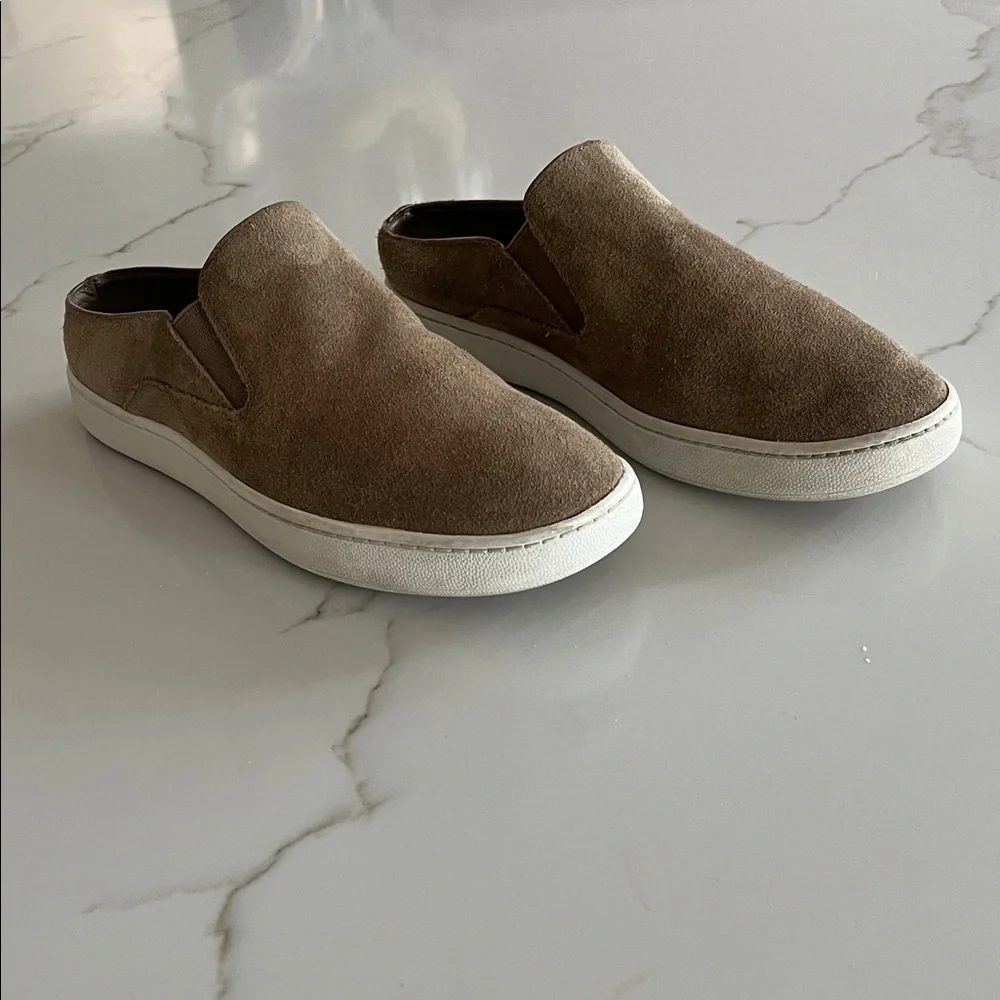 Vince Suede Slip-On Verrill Sneakers - Tan/Taupe - Women’s 6.5